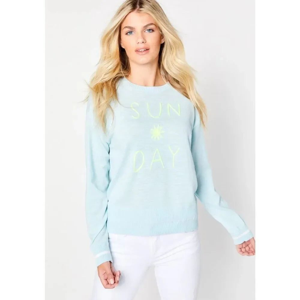 Lisa Todd Sunday 100% Cotton sweater in Baby Blue NWT Size Small
